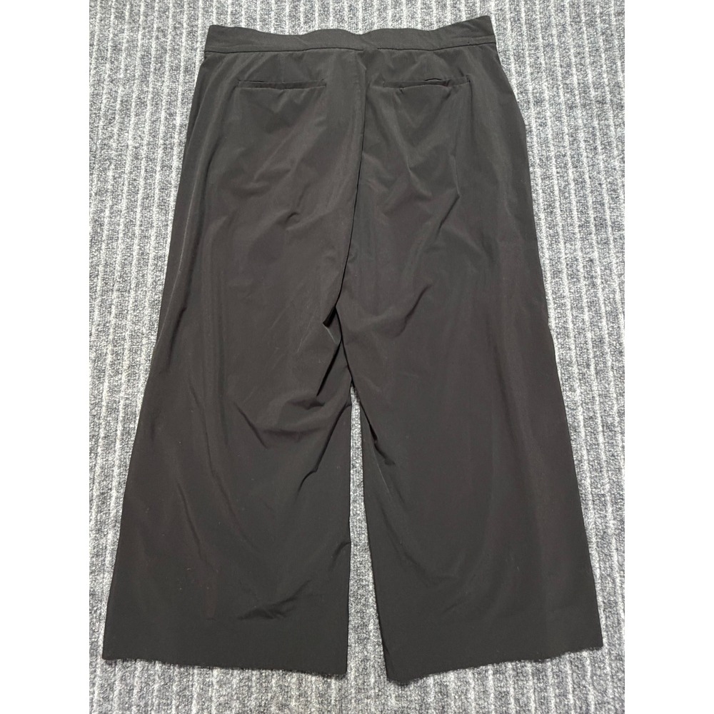 Athleta Sculptek Black Wide Leg Tribeca Crop Pant Sz 14 Travel Minimalist Sport - Picture 3 of 7